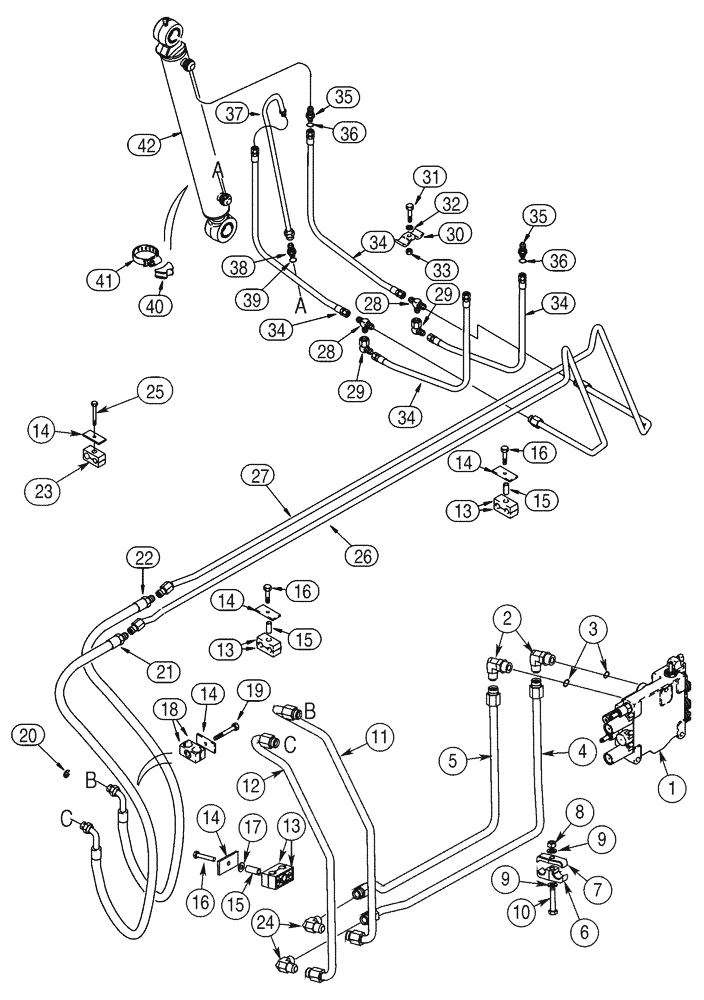 Схема запчастей Case 75XT - (08-05) - HYDRAULICS - LOADER BUCKET (08) - HYDRAULICS