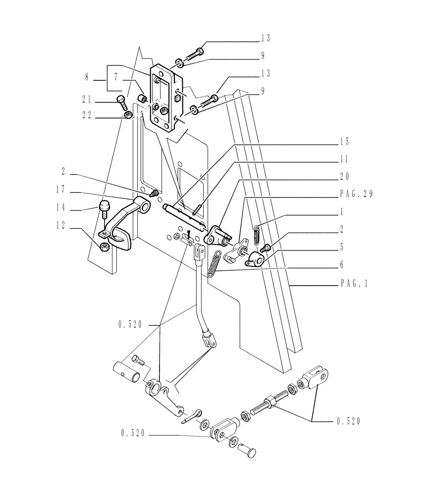 Схема запчастей Case 1850K - (9.653[30]) - ROPS CAB - COMPONENTS - OPTIONAL CODE 784110271 (19) - OPTIONS