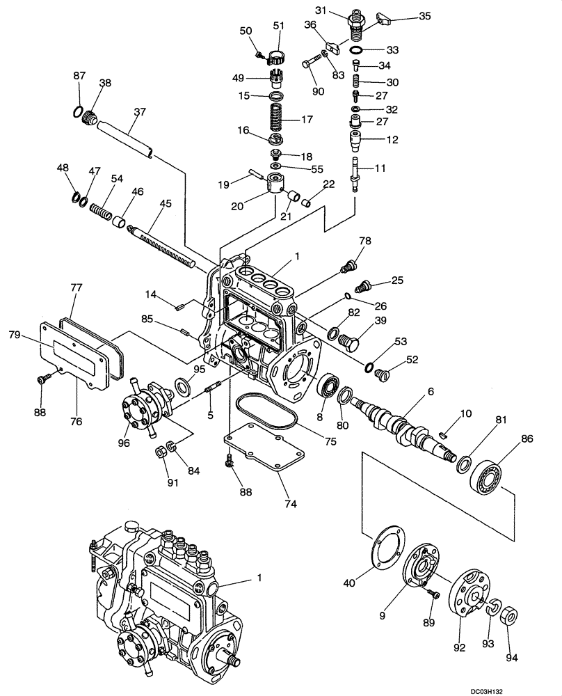 Схема запчастей Case CX47 - (03-05[00]) - FUEL INJECTION PUMP (03) - FUEL SYSTEM