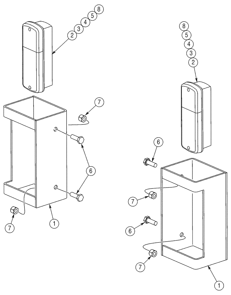 Схема запчастей Case 90XT - (04-33) - MOUNTING LAMP ASSEMBLY, COMBINATION, REAR (04) - ELECTRICAL SYSTEMS