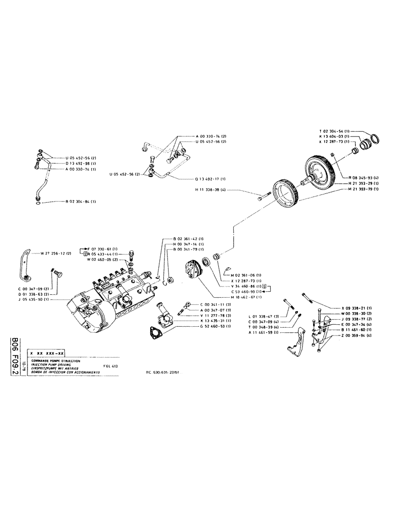 Схема запчастей Case RC200 - (025) - INJECTION PUMP DRIVING 