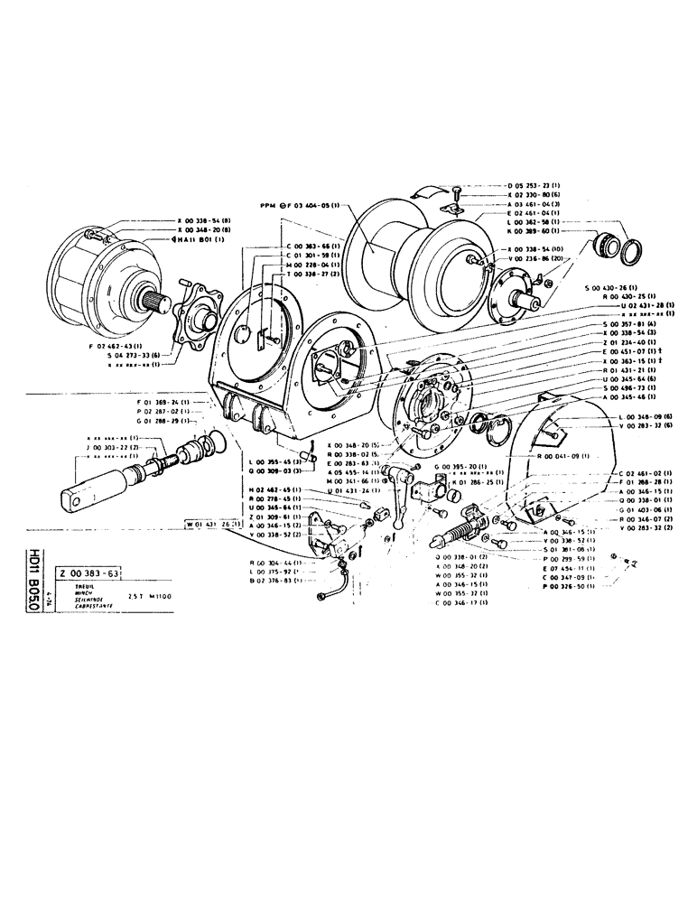 Схема запчастей Case GCK120 - (072) - WINCH 