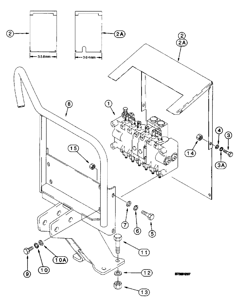 Схема запчастей Case 660 - (9-022) - BACKHOE CONTROL TOWER, D125 BACKHOE (09) - CHASSIS/ATTACHMENTS