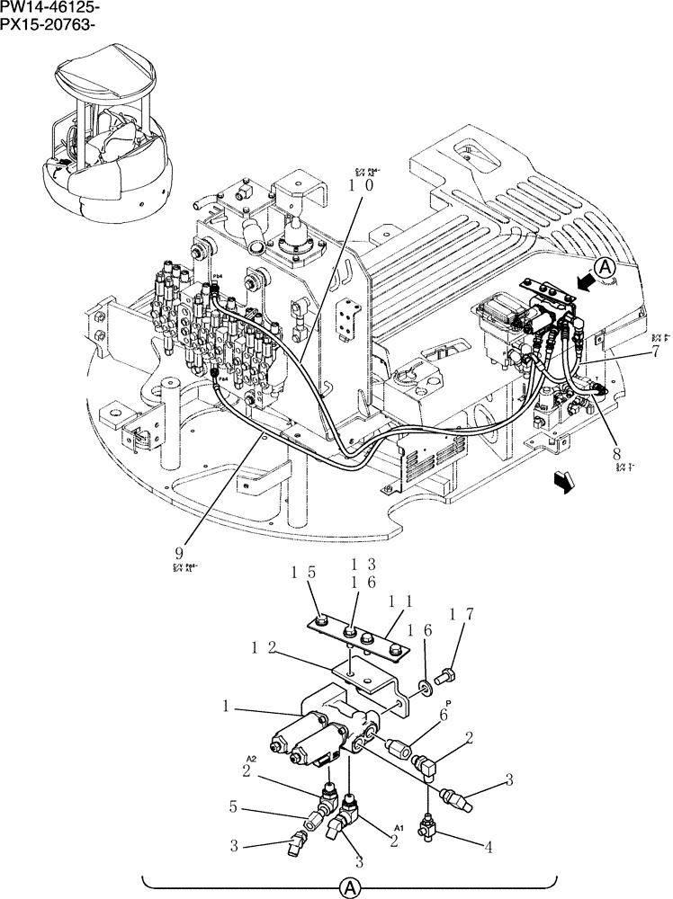 Схема запчастей Case CX31B - (163-72[1]) - CONTROL LINES, REMOTE PROPORTIONAL ANGLE DOZER (00) - GENERAL & PICTORIAL INDEX