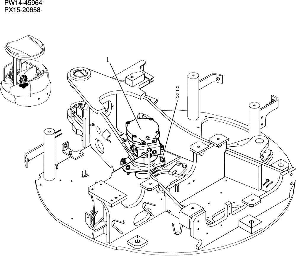 Схема запчастей Case CX36B - (074-01[1]) - MOTOR INSTALL, SWING (05) - SUPERSTRUCTURE