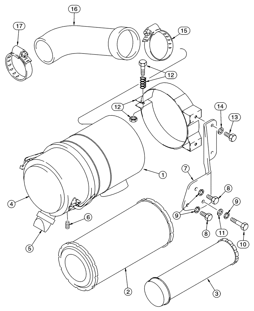 Схема запчастей Case 90XT - (02-06) - AIR CLEANER ENGINE IF USED (02) - ENGINE