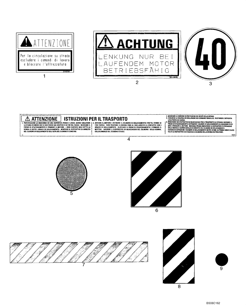 Схема запчастей Case 821E - (09-99) - DECALS - EUROPE (09) - CHASSIS