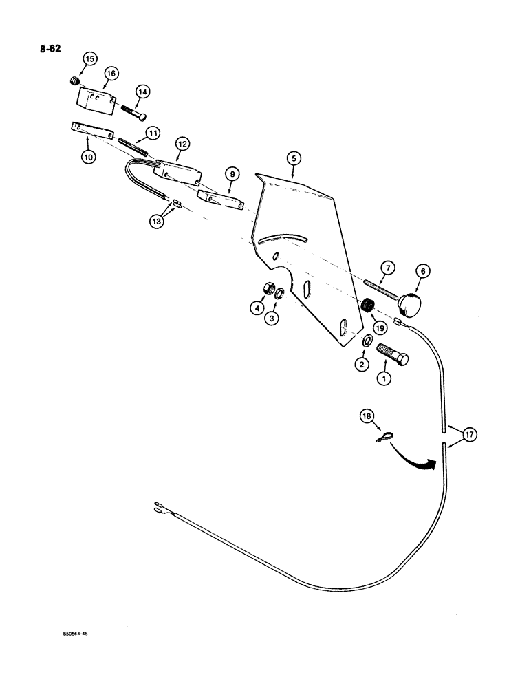 Схема запчастей Case W11B - (8-062) - LOADER HEIGHT CONTROL COMPONENTS, BEFORE P.I.N. 9158252 (08) - HYDRAULICS