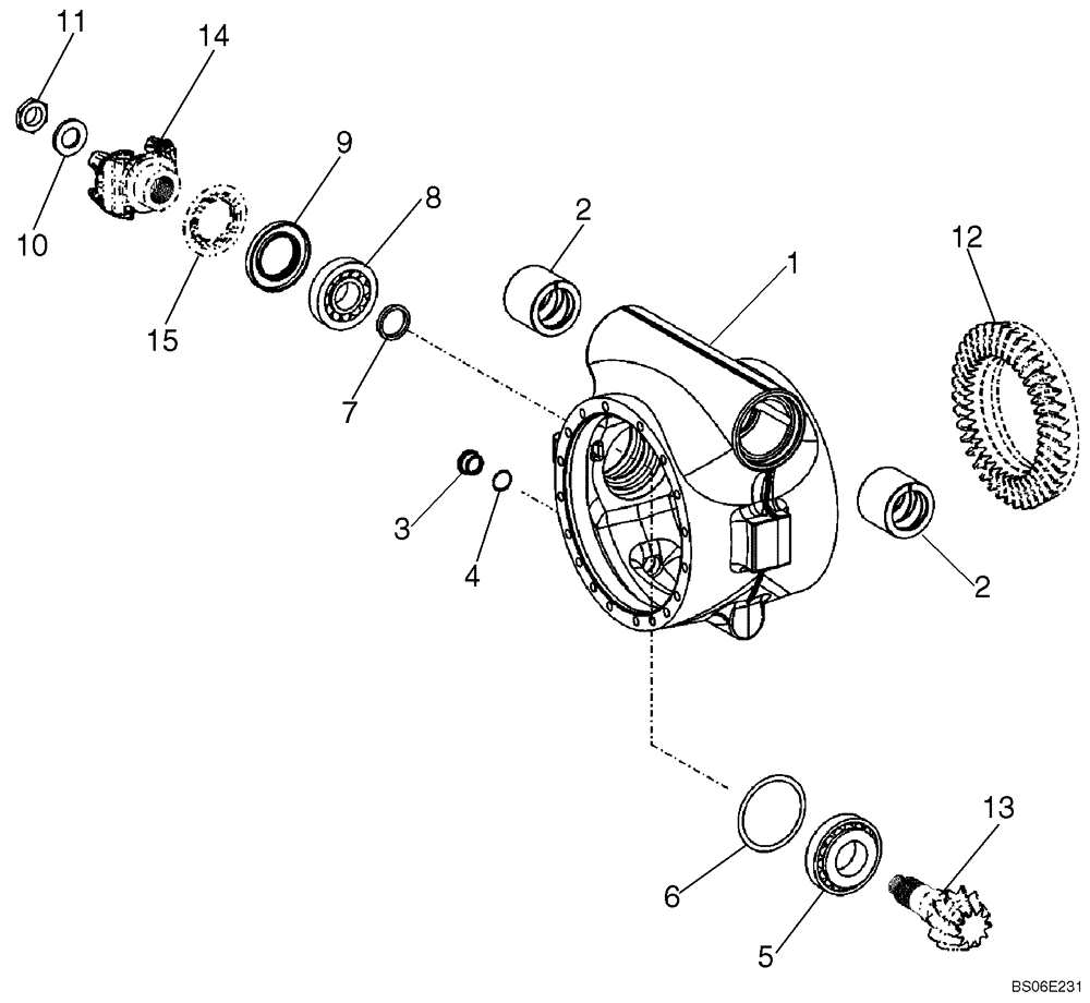 Схема запчастей Case 821E - (06-48) - AXLE, REAR - DRIVE ASSEMBLY (06) - POWER TRAIN