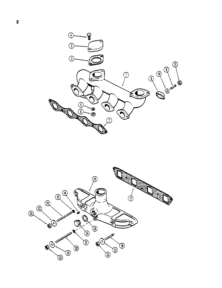 Схема запчастей Case DH5 - (02) - MANIFOLDS (10) - ENGINE