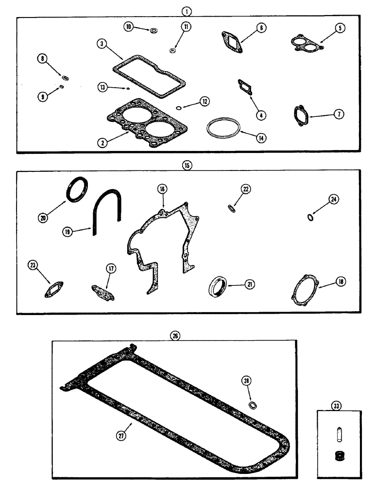 Схема запчастей Case W9E - (026) - ENGINE GASKET KITS, (401B) DIESEL ENGINE (03) - FUEL SYSTEM