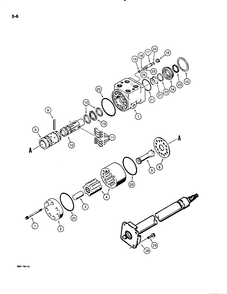 Схема запчастей Case W20C - (5-06) - STEERING CONTROL VALVE ASSEMBLY, USES L128420 CONTROL VALVE (05) - STEERING