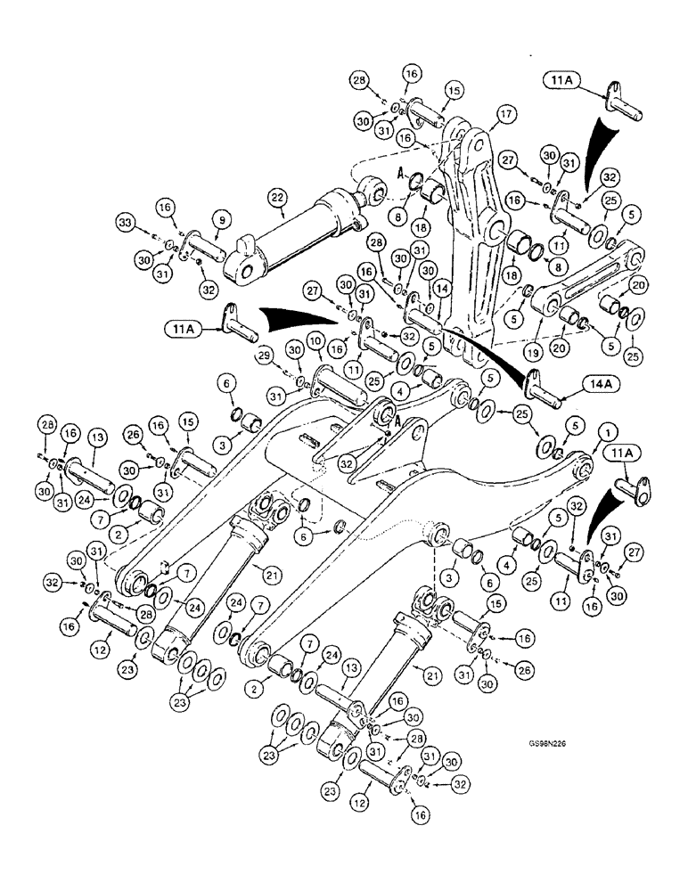 Схема запчастей Case 821B - (9-006) - LOADER LIFT FRAME (09) - CHASSIS/ATTACHMENTS