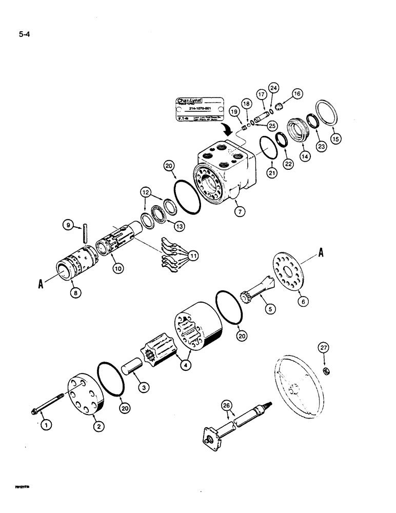 Схема запчастей Case W14B - (5-04) - STEERING CONTROL VALVE AND COLUMN - L79641 (05) - STEERING