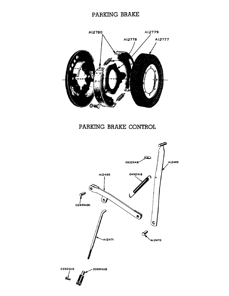 Схема запчастей Case W9 - (094) - PARKING BRAKE, PARKING BRAKE CONTROL (07) - BRAKES