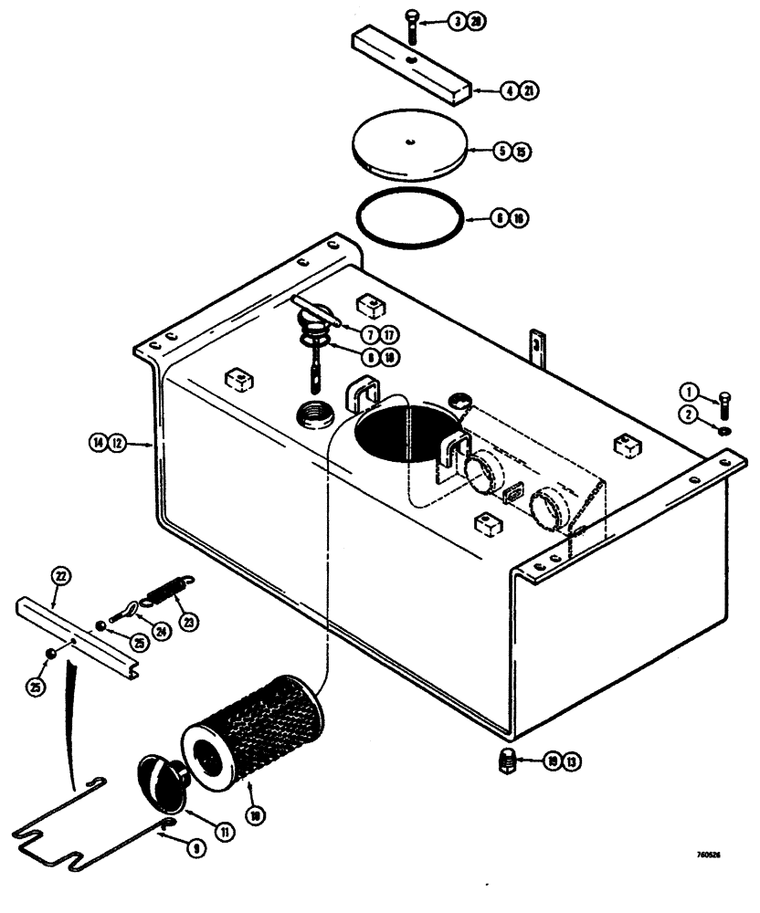 Схема запчастей Case W26B - (284) - HYDRUALIC TANK AND REALTED PARTS TRACTOR SN 9110100 AND AFTER (08) - HYDRAULICS