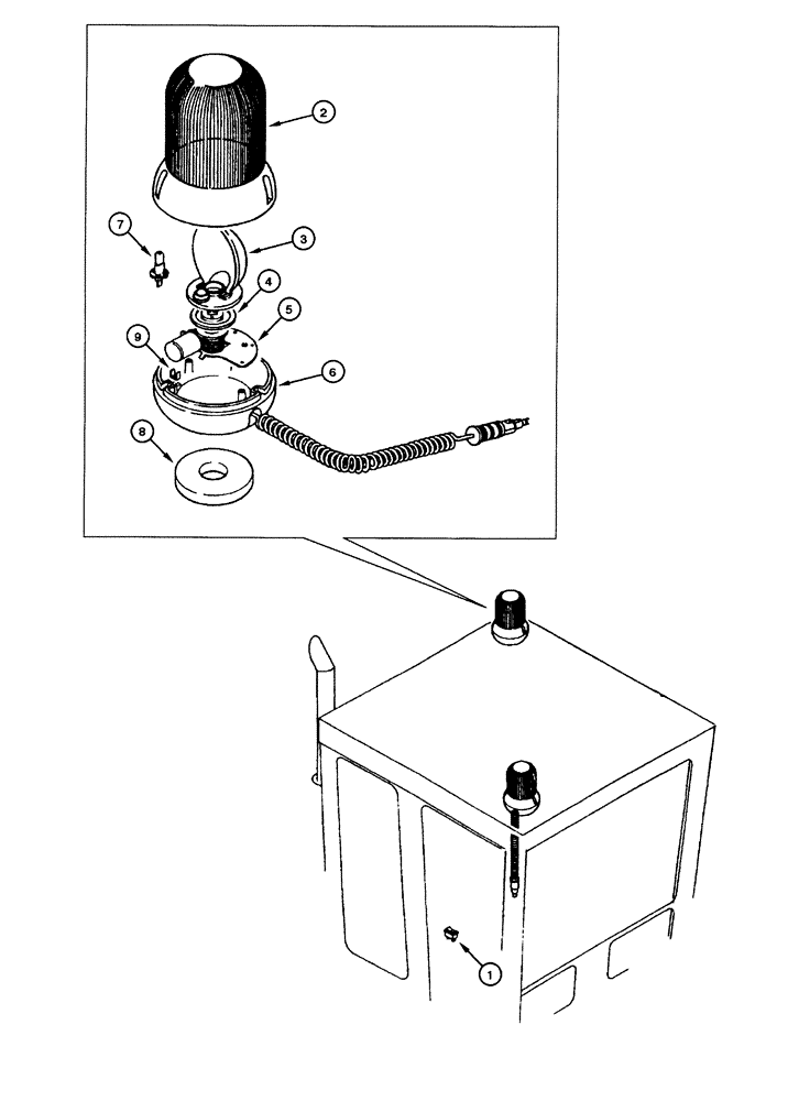 Схема запчастей Case 865 - (04.24[00]) - ROTATING BEACON COMPONENTS (04) - ELECTRICAL SYSTEMS