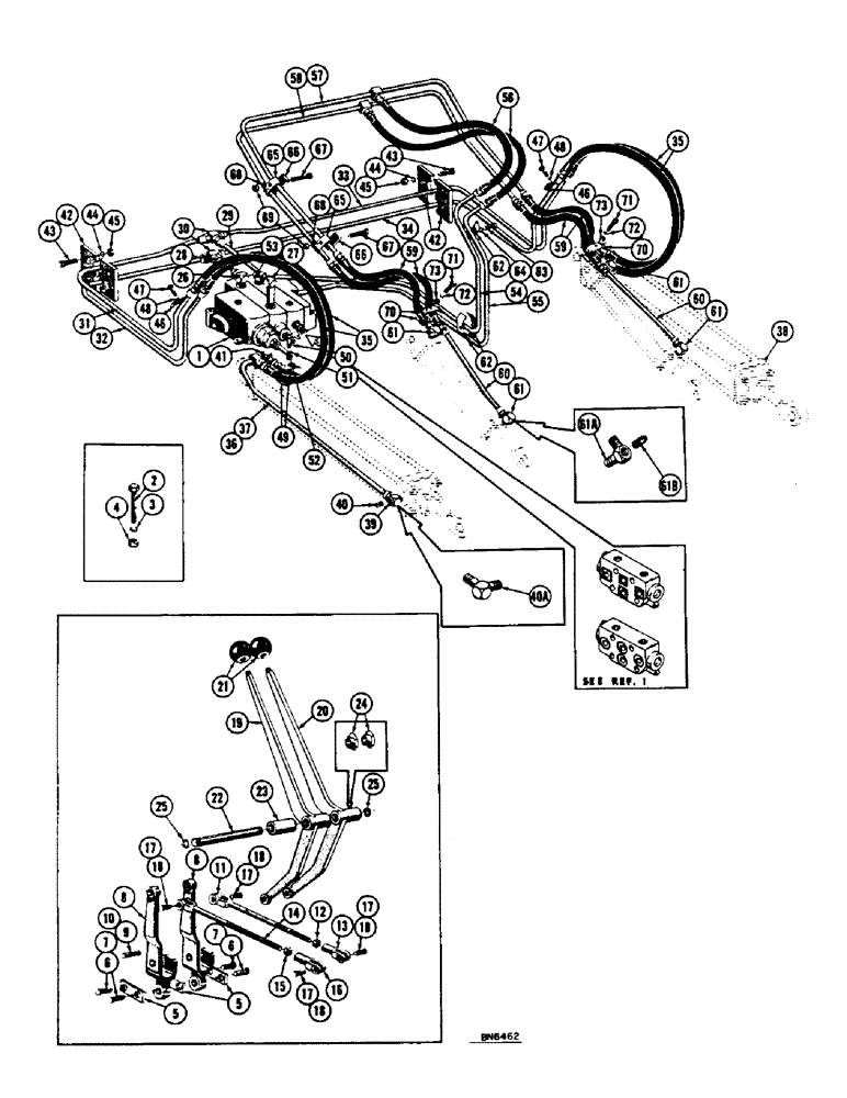 Схема запчастей Case 1000 - (194) - END HINGE LOADER HYDRAULICS (07) - HYDRAULIC SYSTEM