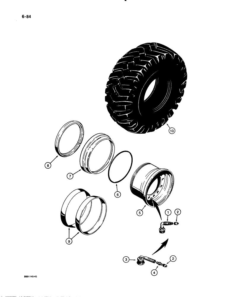 Схема запчастей Case W30 - (6-84) - WHEELS (06) - POWER TRAIN