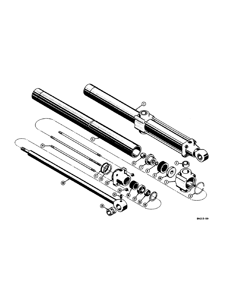 Схема запчастей Case 310D - (142) - D25936 AND D25937 DOZER LIFT HYDRAULIC CYLINDERS (07) - HYDRAULIC SYSTEM