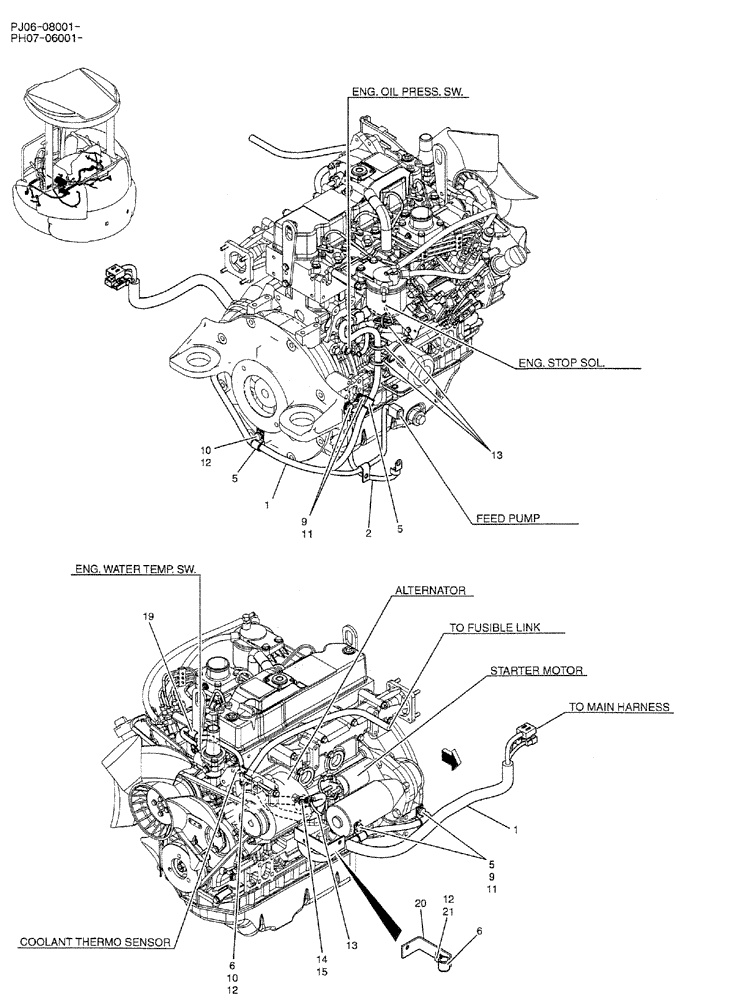 Схема запчастей Case CX50B - (01-084) - HARNESS ASSY, ENGINE (PH16E00003F1) (05) - SUPERSTRUCTURE