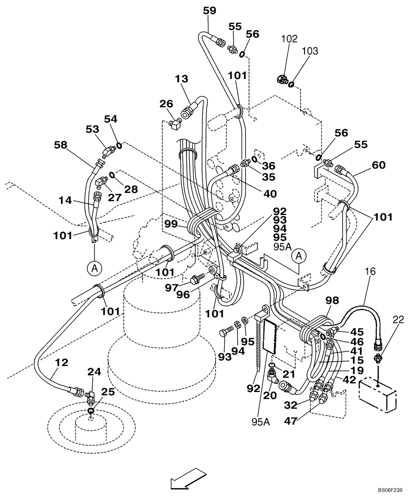 Схема запчастей Case CX210N - (08-29) - HYDRAULICS - PILOT PRESSURE, RETURN LINES (Nov 3 2009 8:16AM) (08) - HYDRAULICS