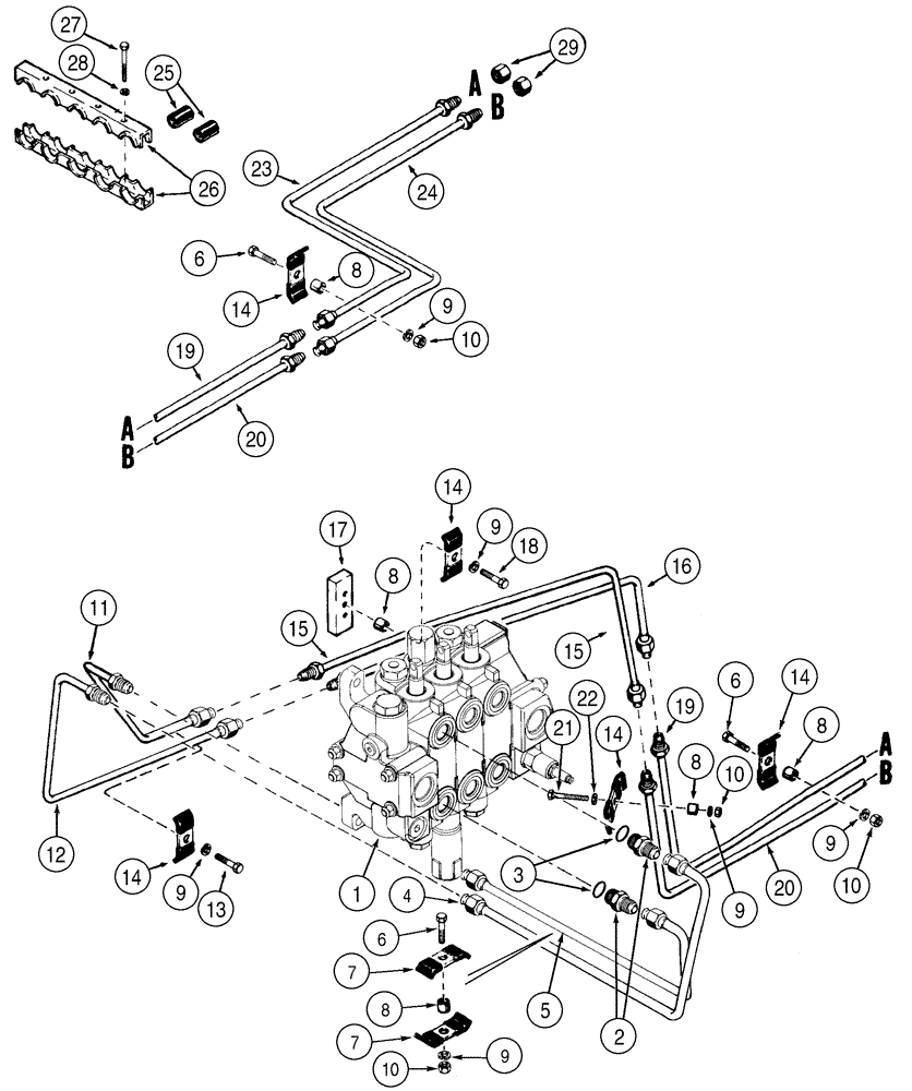 Схема запчастей Case 1150H - (08-08) - HYDRAULICS - TILT CIRCUIT (08) - HYDRAULICS