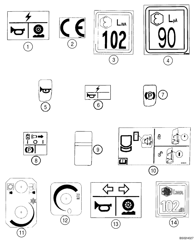 Схема запчастей Case 90XT - (09-48) - DECALS (09) - CHASSIS