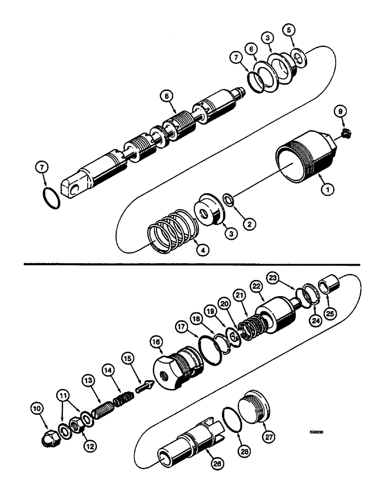 Схема запчастей Case W14 - (508) - AUXILIARY SPOOL (PARKER), MAIN RELIEF VALVE (PARKER) (08) - HYDRAULICS