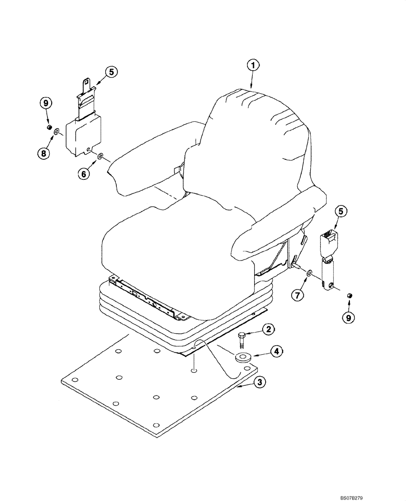 Схема запчастей Case 865 VHP - (09.53[00]) - SEAT - MOUNTING (09) - CHASSIS