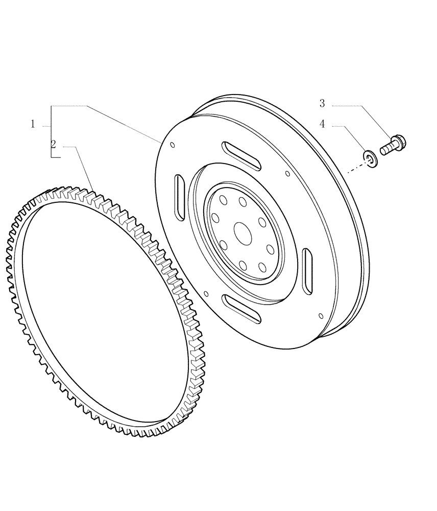 Схема запчастей Case 1850K - (0.083[01]) - FLYWHEEL - ENGINE (01) - ENGINE