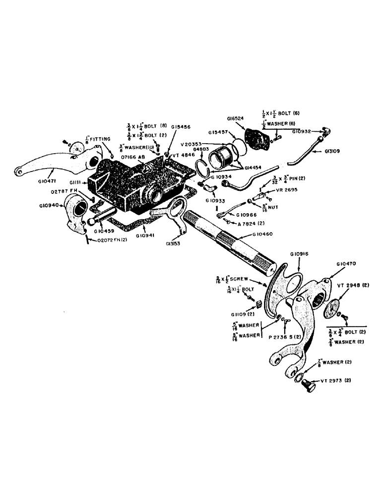 Схема запчастей Case 320 - (096) - EAGLE HITCH ROCKSHAFT AND HOUSING (09) - CHASSIS/ATTACHMENTS