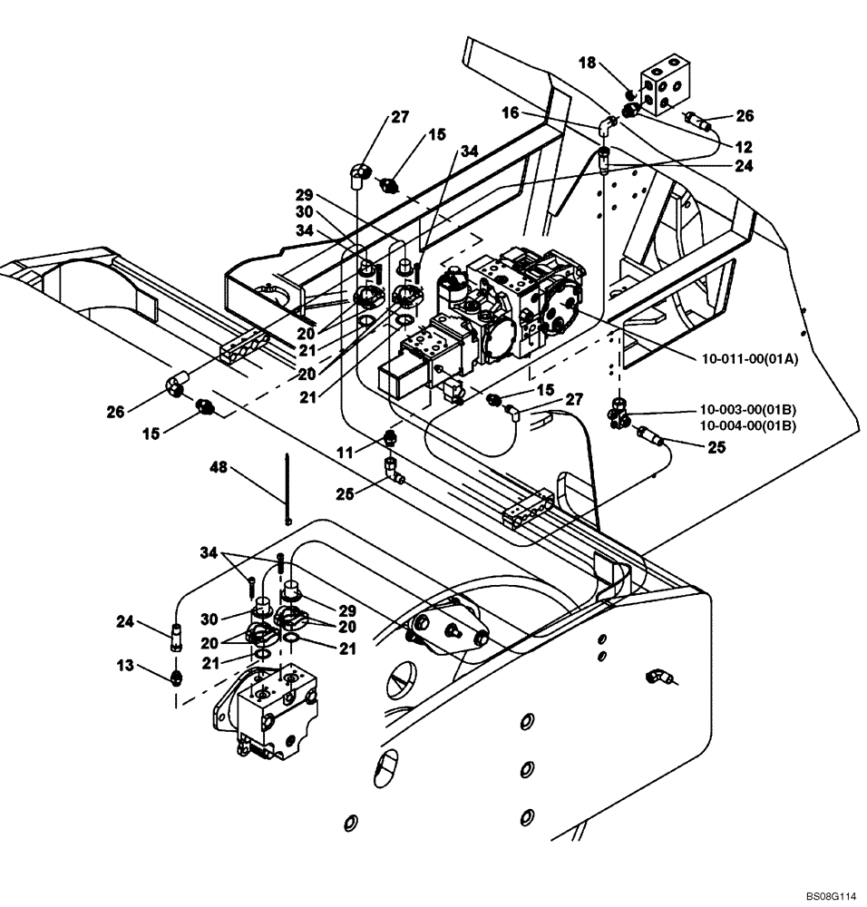 Схема запчастей Case SV216 - (35.910.05) - LINES, VIBRATORY DRUM (P.I.N. DDD001215) (GROUP 325 ) (ND142131) (35) - HYDRAULIC SYSTEMS