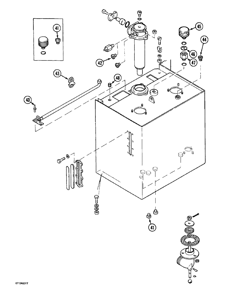 Схема запчастей Case 1088 - (8A-4) - HYDRAULIC RESERVOIR (08) - HYDRAULICS