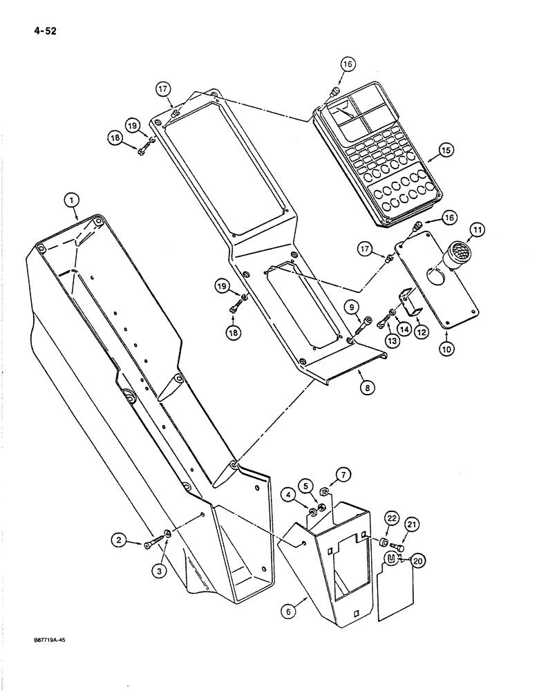 Схема запчастей Case 170B - (4-52) - INSTRUMENT PANEL, P.I.N. 74442 THROUGH 74456 (04) - ELECTRICAL SYSTEMS