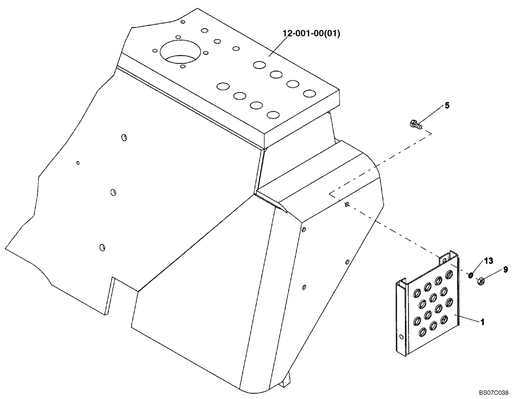 Схема запчастей Case SV212 - (12-001-00[15]) - CHASSIS - STEP UPPER LEFT (GROUP 464) (ND126699) (09) - CHASSIS/ATTACHMENTS