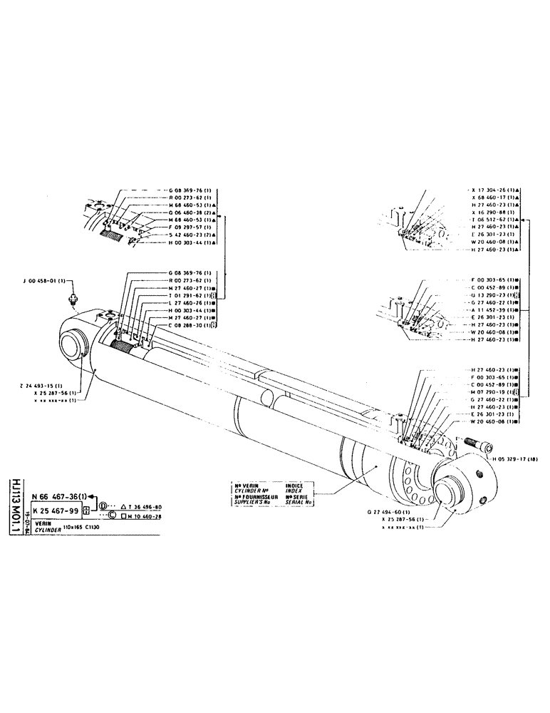 Схема запчастей Case 160CL - (175) - CYLINDER (07) - HYDRAULIC SYSTEM