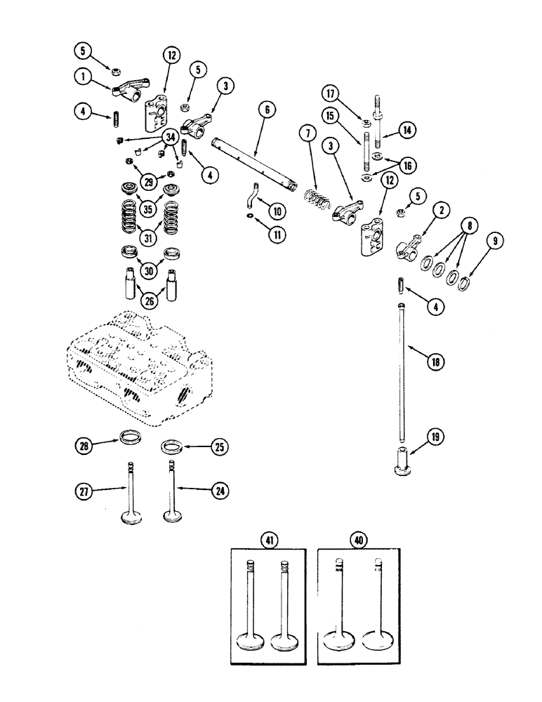 Схема запчастей Case 40 - (016) - VALVE MECHANISM, 504BDT ENGINE (10) - ENGINE