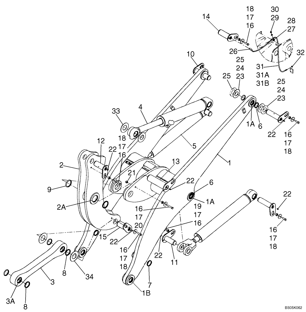 Схема запчастей Case 621D - (09-06B) - FRAME - LOADER LIFT XR - IF USED (09) - CHASSIS