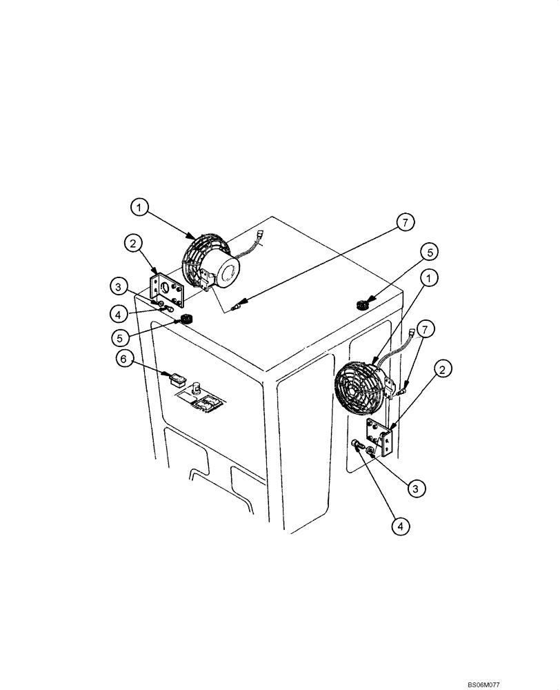 Схема запчастей Case 845 - (04.26A[00]) - CAB FAN (04) - ELECTRICAL SYSTEMS