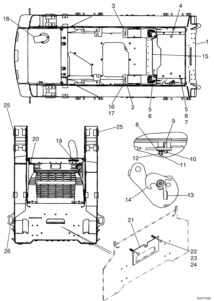 Схема запчастей Case 450 - (09-08) - CHASSIS (450) (09) - CHASSIS