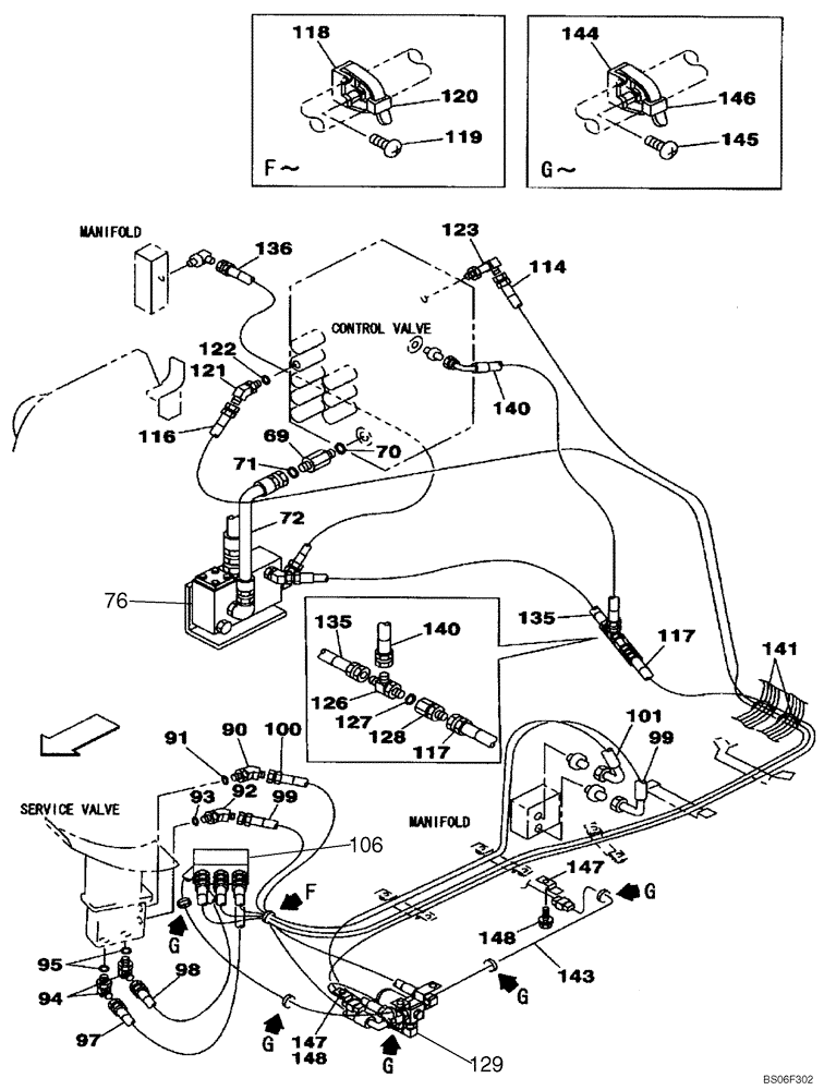 Схема запчастей Case CX160 - (08-42B) - HYDRAULICS, AUXILIARY - DOUBLE ACTING CIRCUIT, PEDAL ACTIVATED (DAC0716849 - ) (08) - HYDRAULICS