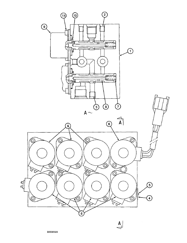 Схема запчастей Case 9060B - (8-132) - PILOT CONTROL SOLENOID VALVE (08) - HYDRAULICS