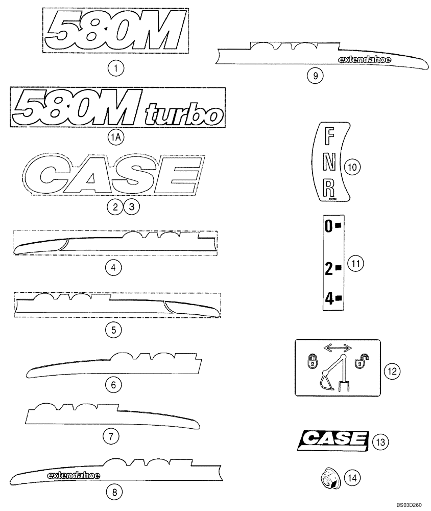 Схема запчастей Case 580M - (09-76) - DECALS (09) - CHASSIS/ATTACHMENTS