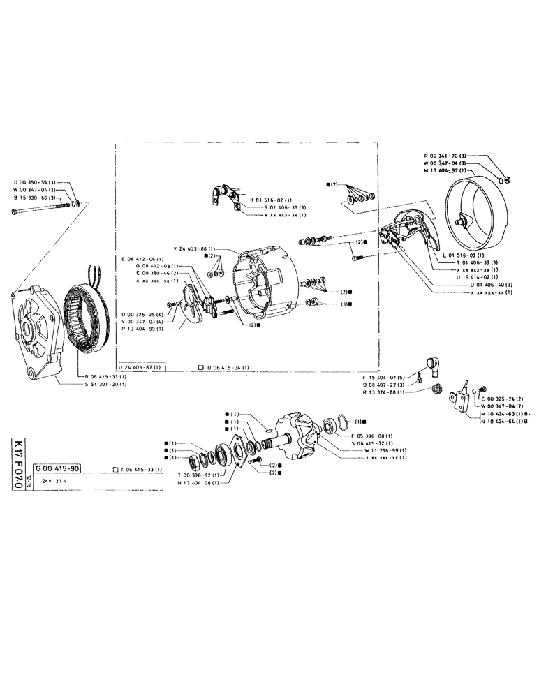 Схема запчастей Case RC200 - (102) - 24V 27A 