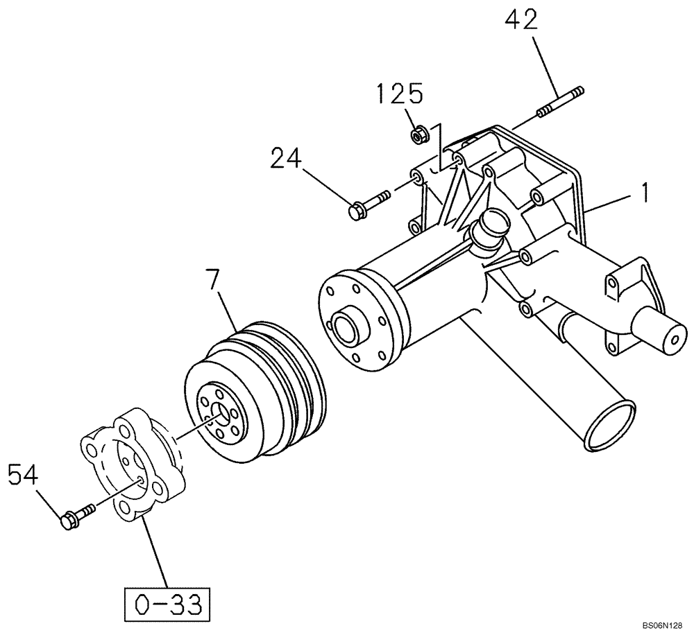 Схема запчастей Case CX290B - (02-22) - WATER PUMP SYSTEM (02) - ENGINE