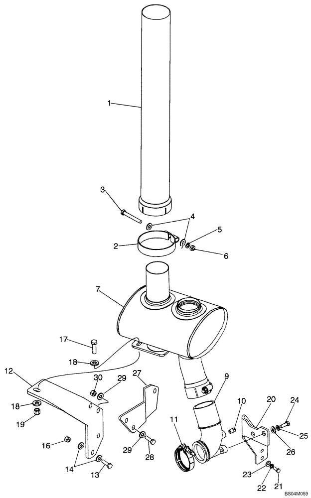 Схема запчастей Case 850K - (02-08) - MUFFLER - EXHAUST SYSTEM (02) - ENGINE