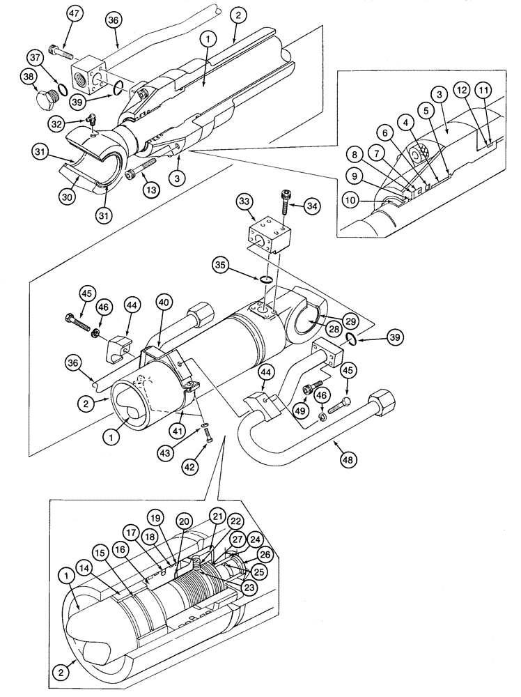 Схема запчастей Case 9050B - (8-158) - ARM CYLINDER (08) - HYDRAULICS