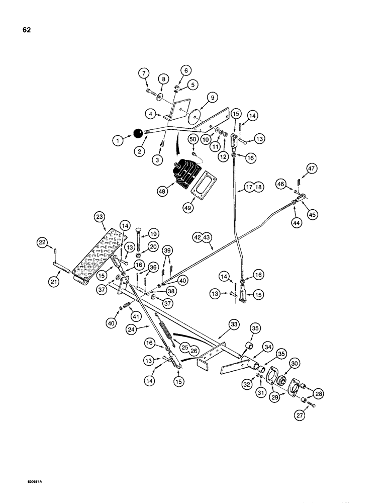 Схема запчастей Case 1150D - (062) - THROTTLE CONTROL LINKAGE (03) - FUEL SYSTEM