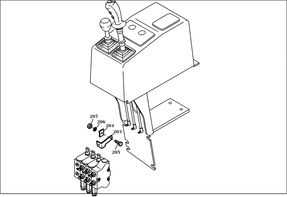 Схема запчастей Case 321D - (23.611[001]) - HYDRAULIC CONTROLS MOUNTING PARTS (OPTION) (S/N 591052-UP) No Description